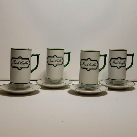 NWT, Set of 4 Irish Coffee cups and 4 saucers - Picture 1 of 4